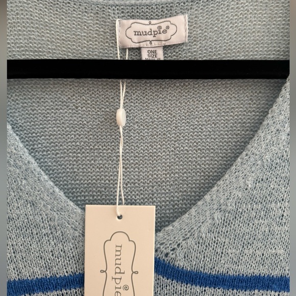 Mud Pie Women’s Antoni Sweater NWT One Size Blue Multicolor Stripes - Picture 3 of 6